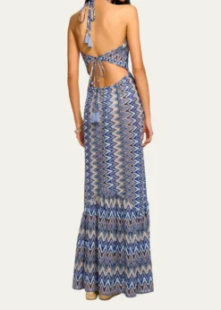 Ramy BrookDelilah Chevron Halter Maxi Dress