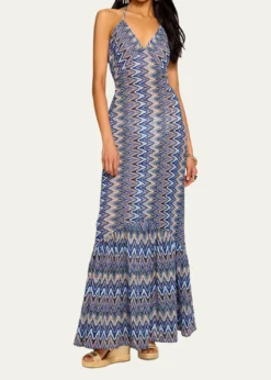 Ramy BrookDelilah Chevron Halter Maxi Dress