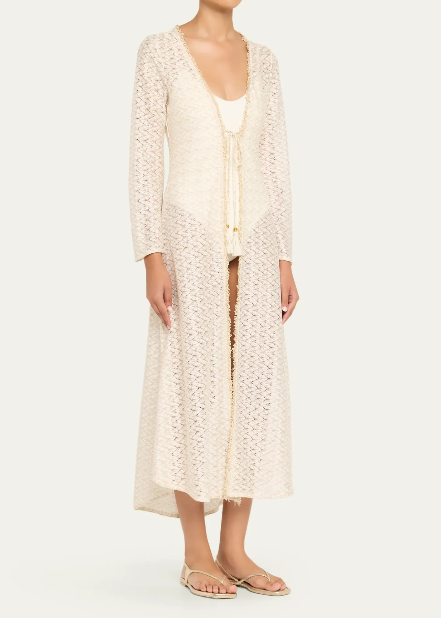Ramy BrookFatima Metallic Knit Coverup