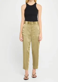 Ramy BrookHayden Belted Cropped Satin Pants