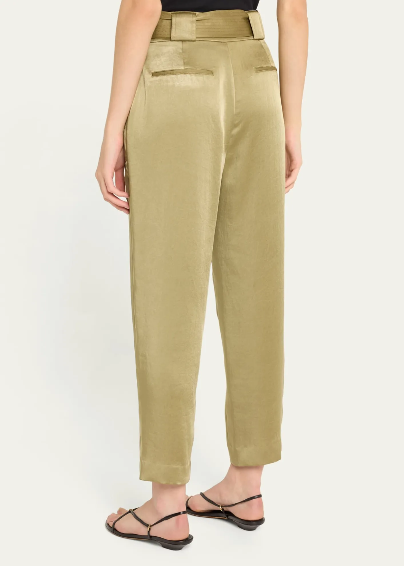 Ramy BrookHayden Belted Cropped Satin Pants