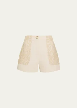 Ramy BrookHilary Embroidered High-Rise Shorts