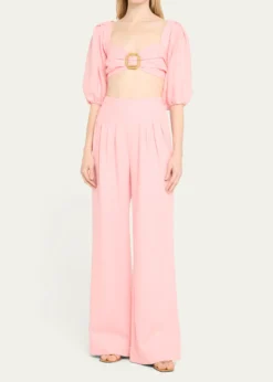 Ramy BrookKelsey Balloon-Sleeve Cropped Blouse