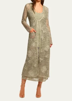 Ramy BrookLiliana Embroidered Crochet Midi Dress