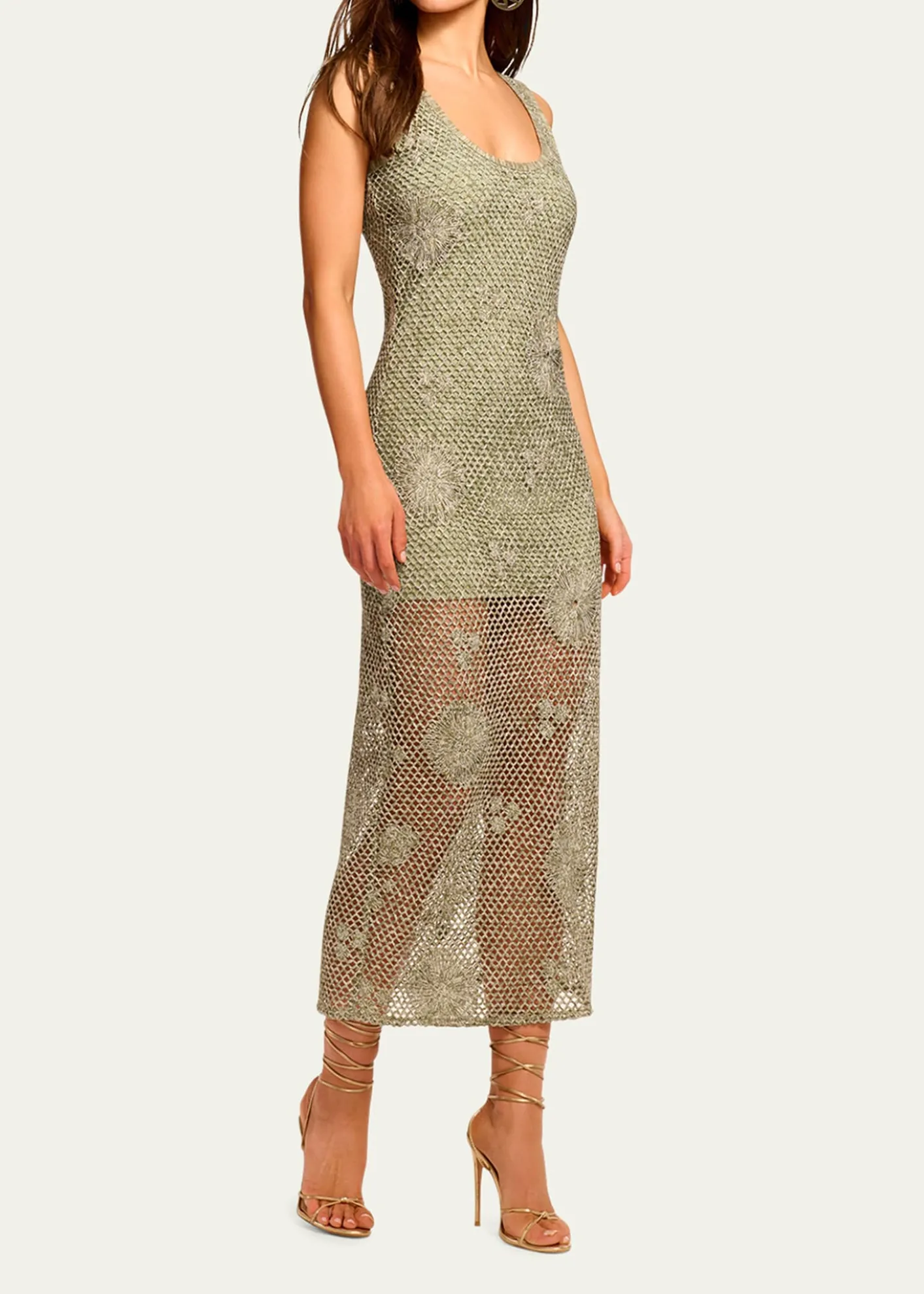 Ramy BrookLiliana Embroidered Crochet Midi Dress