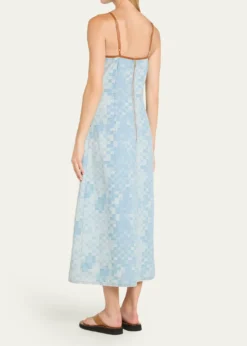 Ramy BrookLuna Checkered Denim Midi Dress
