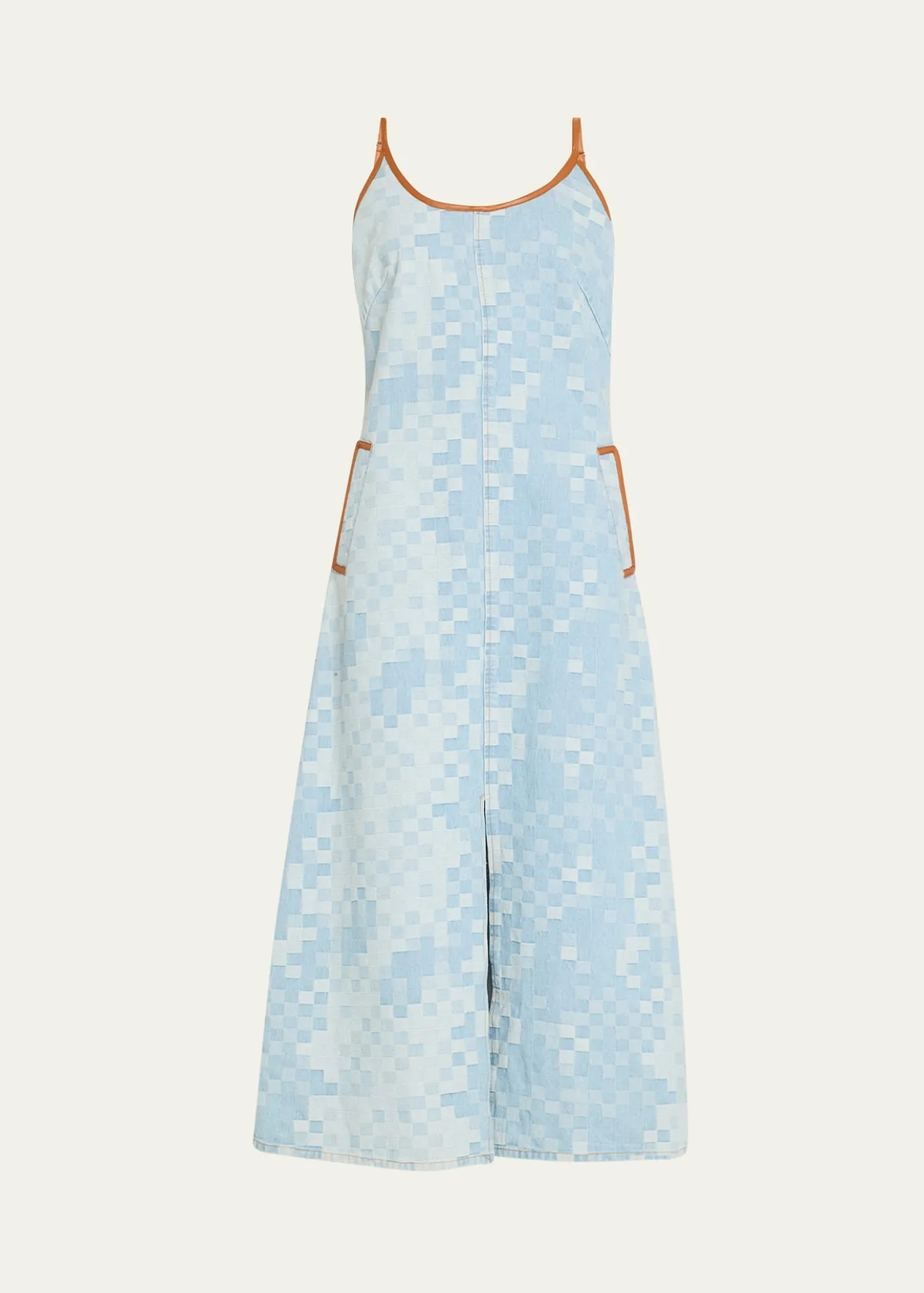 Ramy BrookLuna Checkered Denim Midi Dress