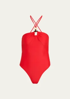 Ramy BrookMarjorie Ring Halter One-Piece Swimsuit