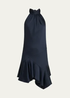 Ramy BrookNari Asymmetric Flounce Halter Mini Dress