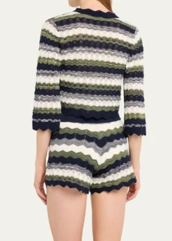 Ramy BrookNell Wavy Knit Cropped Cardigan