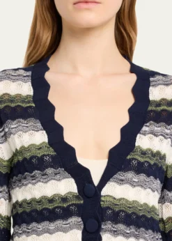 Ramy BrookNell Wavy Knit Cropped Cardigan