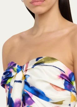 Ramy BrookOrion Strapless Tie-Front Satin Mini Dress