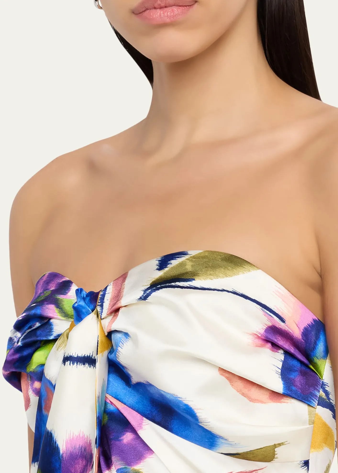 Ramy BrookOrion Strapless Tie-Front Satin Mini Dress