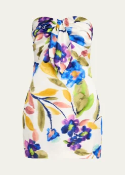 Ramy BrookOrion Strapless Tie-Front Satin Mini Dress