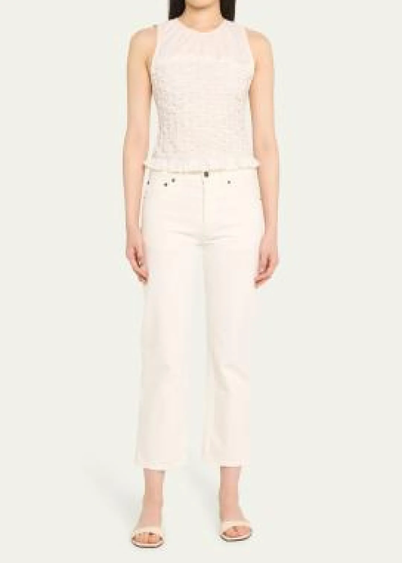 Ramy BrookPaisley Textured Ruffle-Hem Blouse