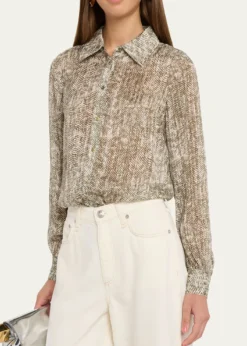 Ramy BrookPauline Button-Front Silk Blouse