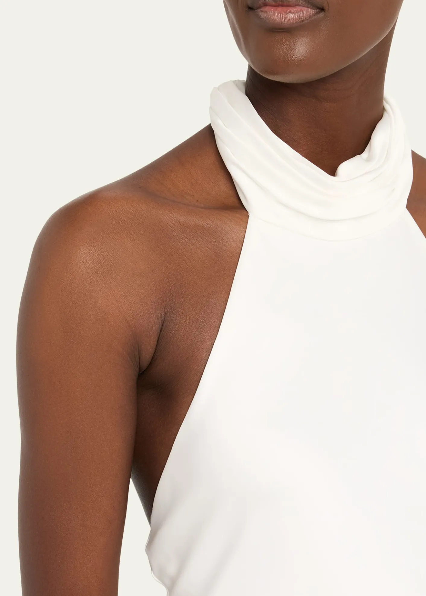Ramy BrookTatiana Low-Cut Halter Column Gown