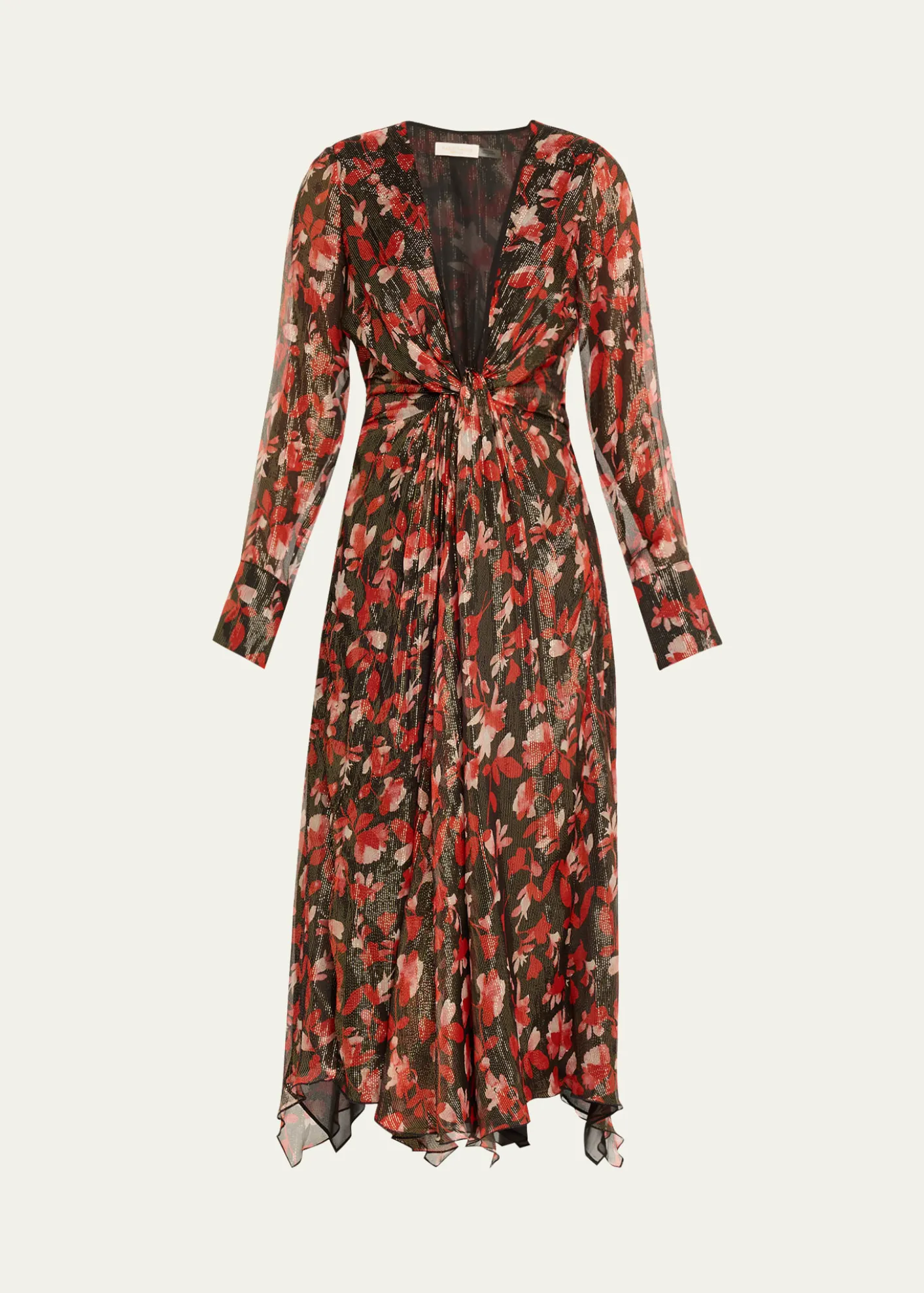 Ramy BrookTatia Plunging Long-Sleeve Midi Dress