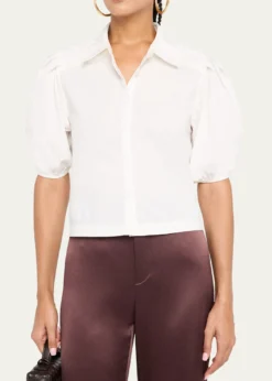 Ramy BrookValeria Puff-Sleeve Cotton Shirt