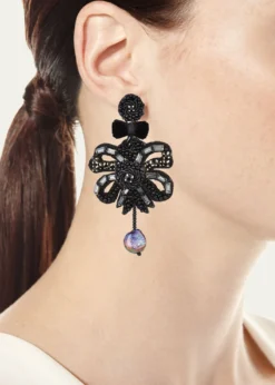 Ranjana KhanClip-On Bow Dangle Earrings with Pearl