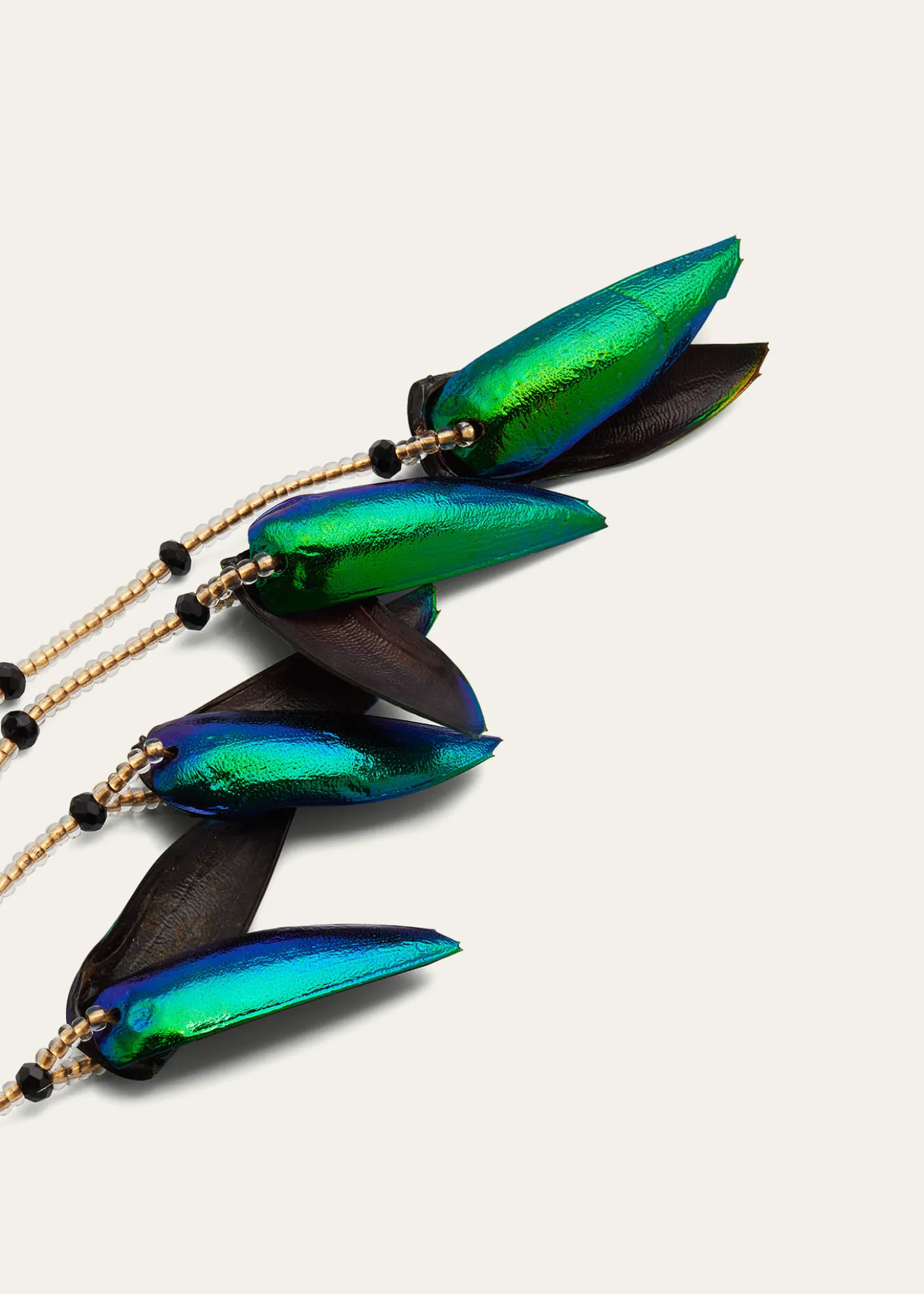 Ranjana KhanFeathered Ear Cuff with Beetle Wing Tassel, Single