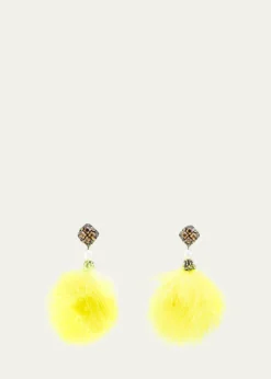 Ranjana KhanFeather Pom Pom Earrings