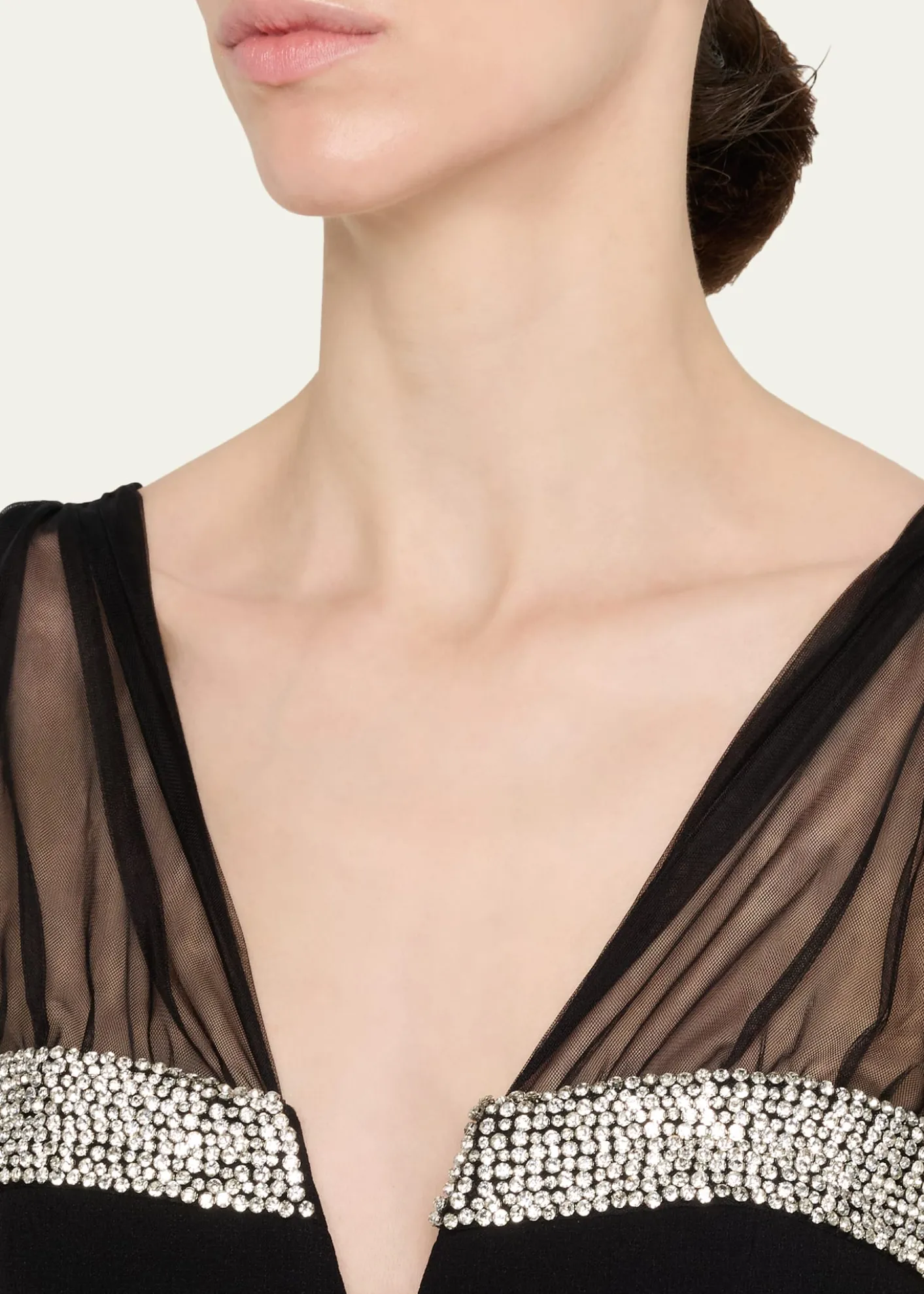 REBECCA VALLANCEAstros Crystal-Trim Crepe Mini Dress