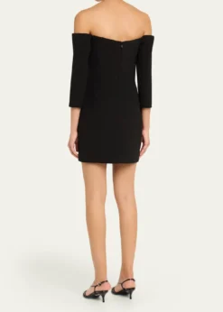 REBECCA VALLANCEEllerie Floral Diamante Off-Shoulder Mini Dress