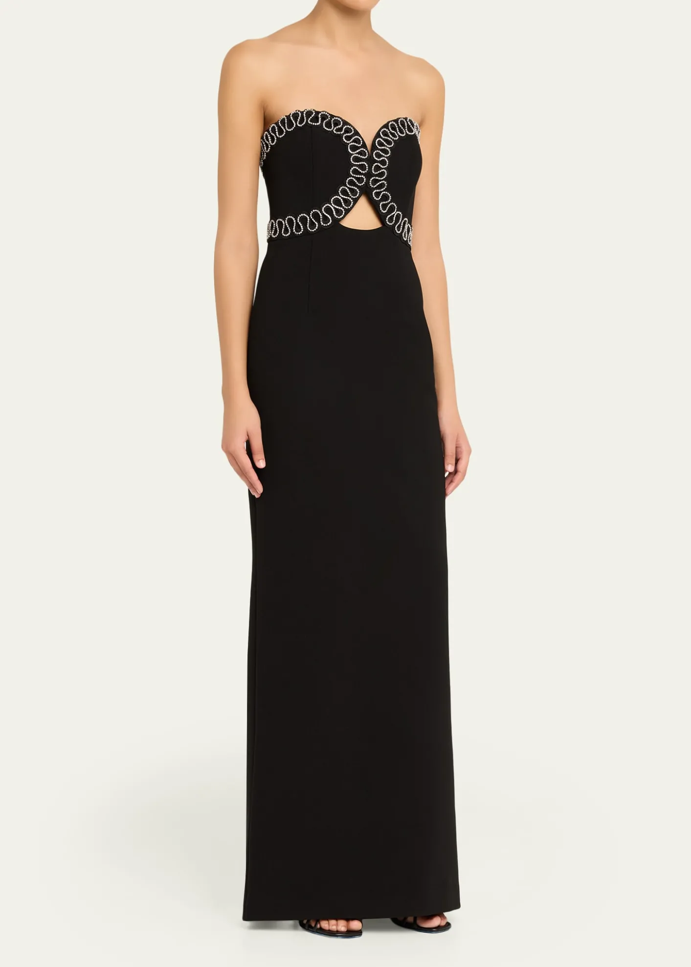 REBECCA VALLANCENyx Strapless Diamante-Trim Column Gown