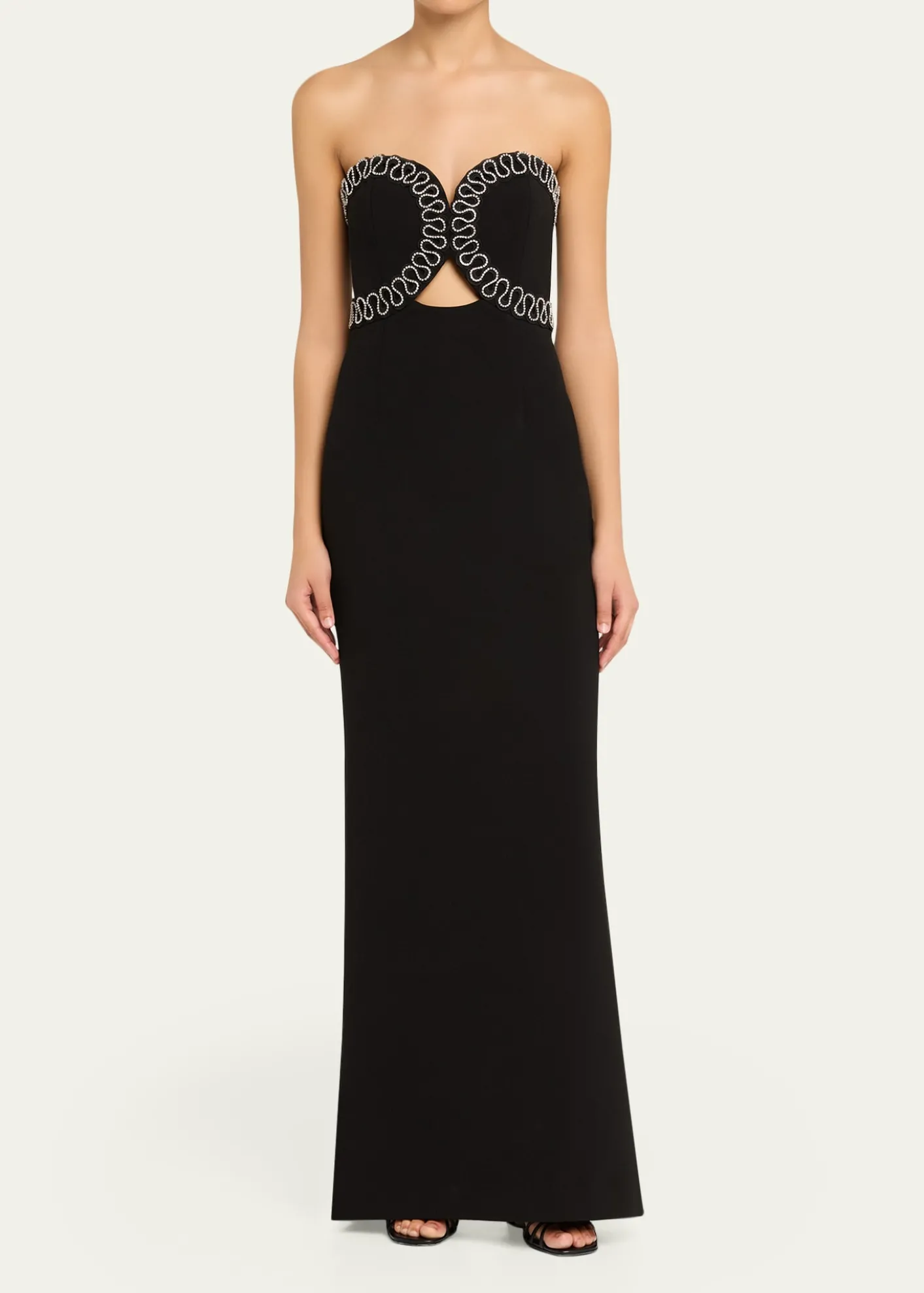 REBECCA VALLANCENyx Strapless Diamante-Trim Column Gown