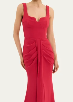 REBECCA VALLANCEZarya Sleeveless Draped Mermaid Gown