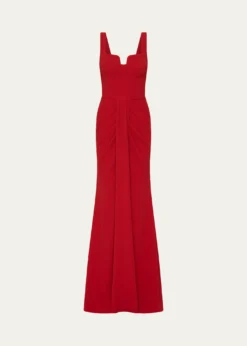 REBECCA VALLANCEZarya Sleeveless Draped Mermaid Gown