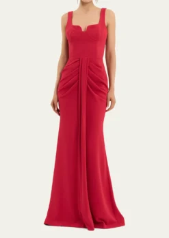 REBECCA VALLANCEZarya Sleeveless Draped Mermaid Gown