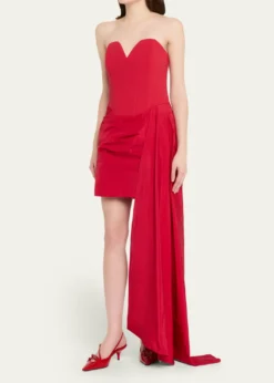 REBECCA VALLANCEZarya Strapless Draped Bustier Mini Dress