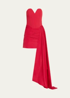 REBECCA VALLANCEZarya Strapless Draped Bustier Mini Dress