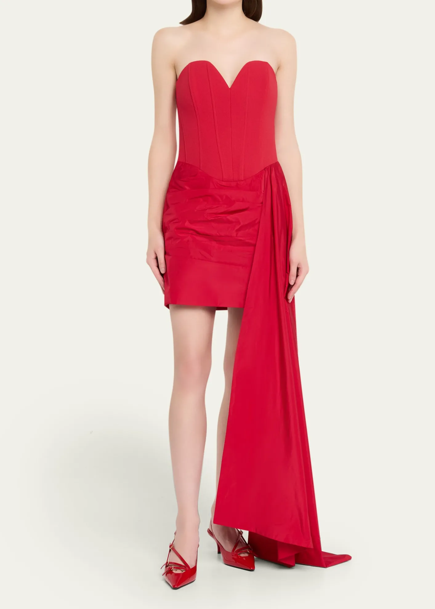 REBECCA VALLANCEZarya Strapless Draped Bustier Mini Dress