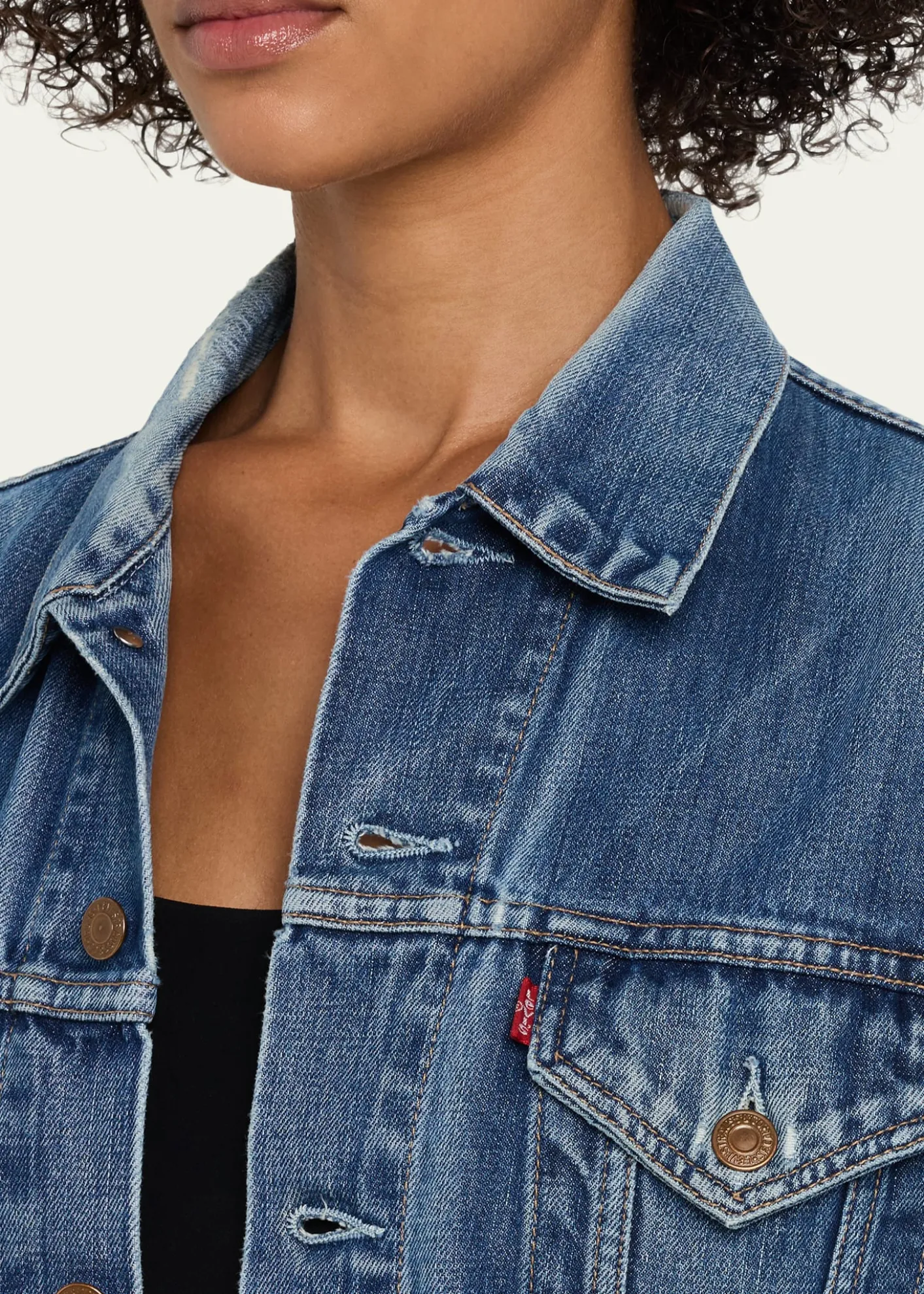 RE/DONELevi's Denim Fringe Trucker Jacket