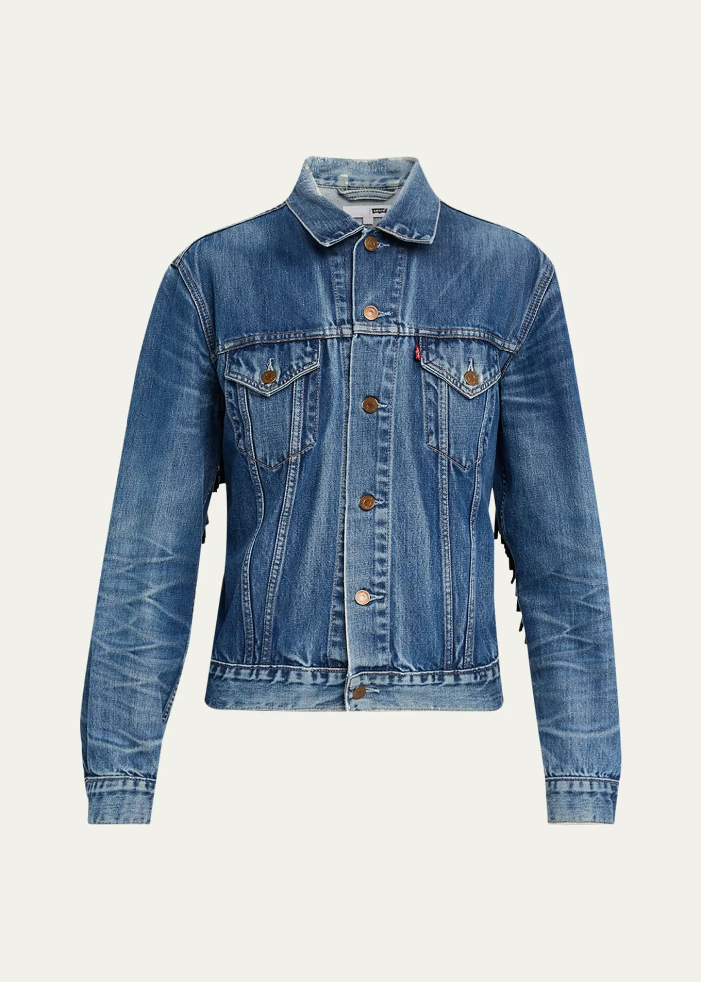 RE/DONELevi's Denim Fringe Trucker Jacket