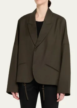 6397Relaxed Wool Cardigan Blazer