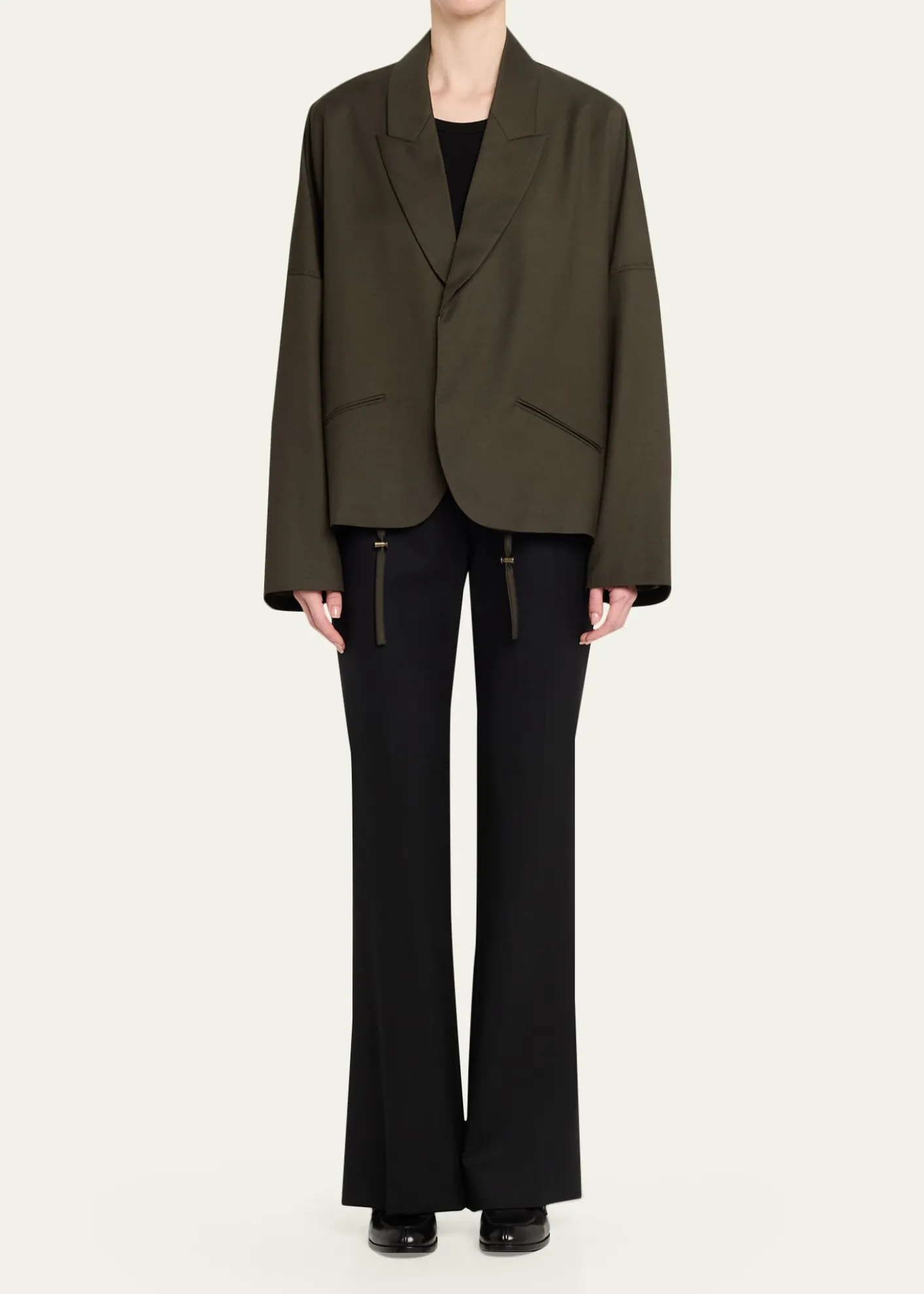 6397Relaxed Wool Cardigan Blazer