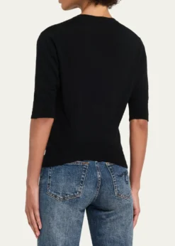 R13Elbow-Sleeve Split-Hem Wool Sweater