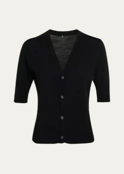 R13Elbow-Sleeve Split-Hem Wool Sweater