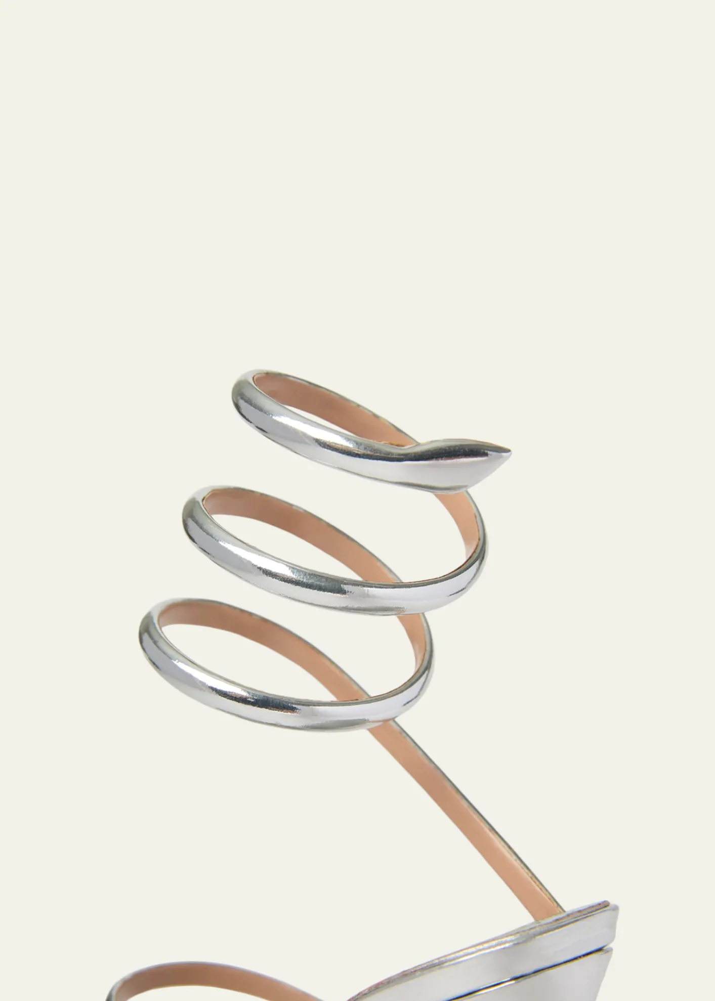 Rene Caovilla105mm Cleo Metallic Leather Sandals