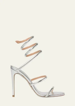 Rene Caovilla105mm Cleo Metallic Leather Sandals