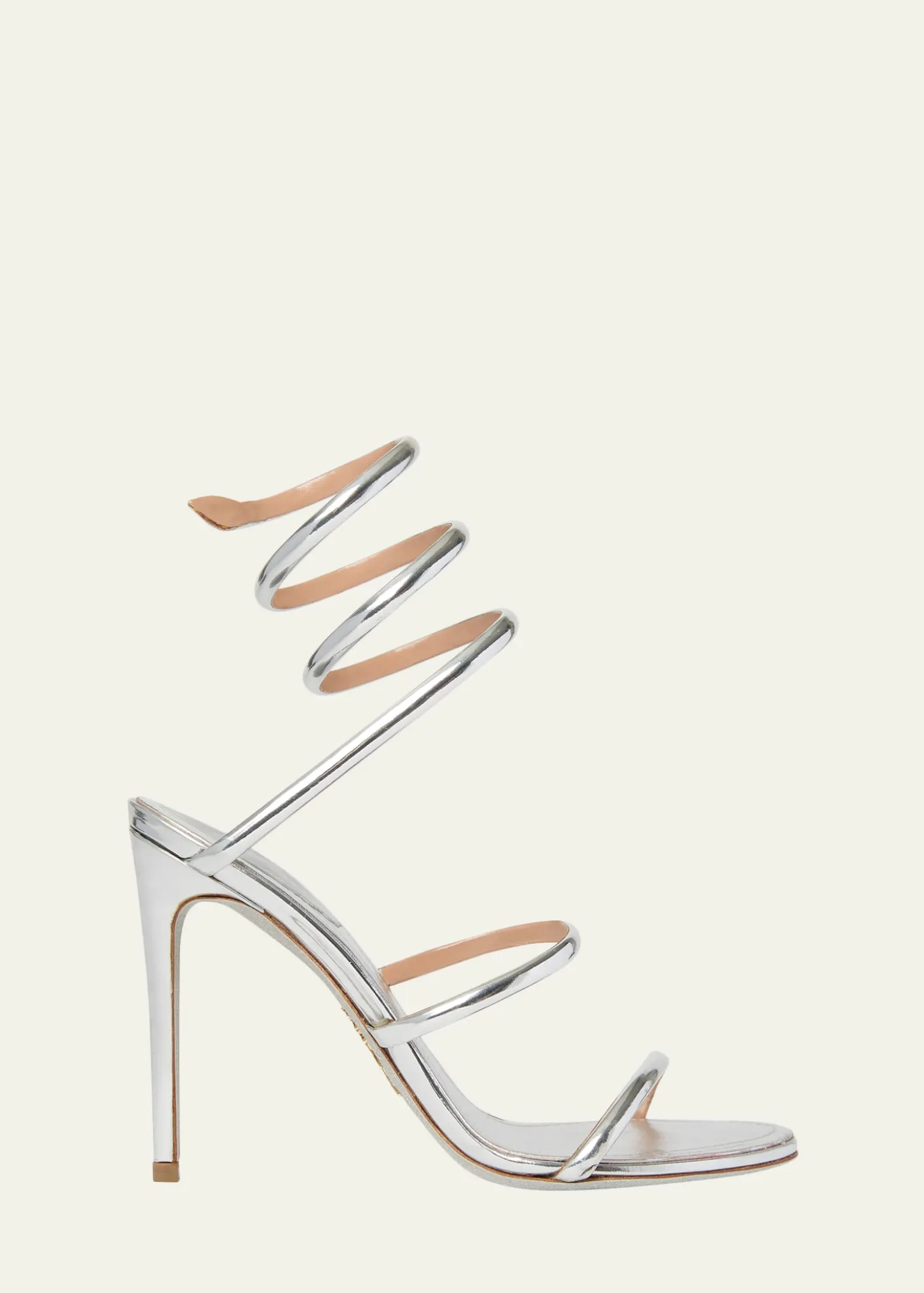 Rene Caovilla105mm Cleo Metallic Leather Sandals