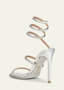 Rene Caovilla105mm Cleo Metallic Leather Sandals
