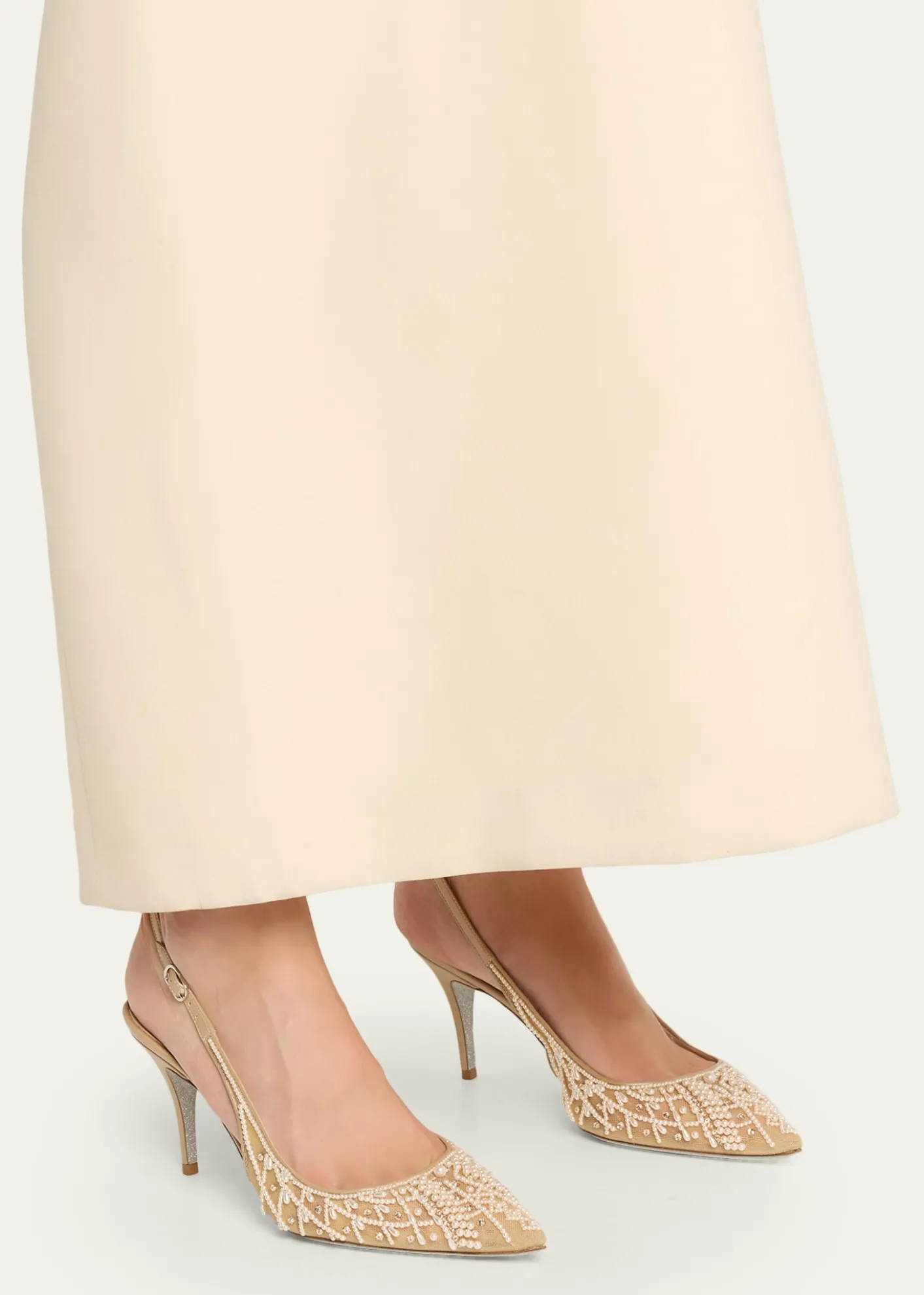 Rene Caovilla80mm Embellished Net Tulle Pumps