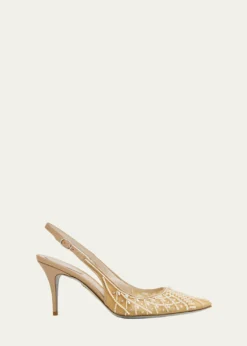 Rene Caovilla80mm Embellished Net Tulle Pumps