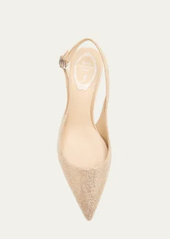 Rene CaovillaOlivia Embellished Satin Slingback Pumps