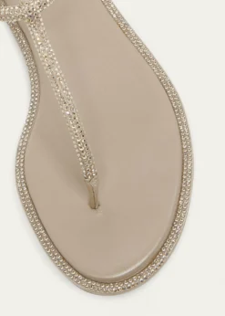 Rene CaovillaStrass T-Strap Thong Sandals